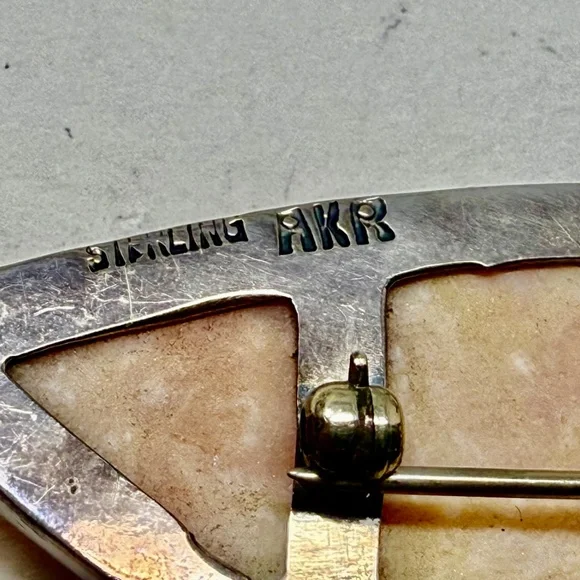 big pendant pin brooch Amy Kahn Russel stylized ice cream pink tourmaline pearl